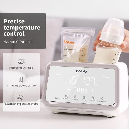  Baby Bottle Warmer Bololo Bottle Warmer for breastmilk 500W Stronger Power Fast Breast Milk Warmer Baby Food Heater with Timer for Twins 24H Temperature Control