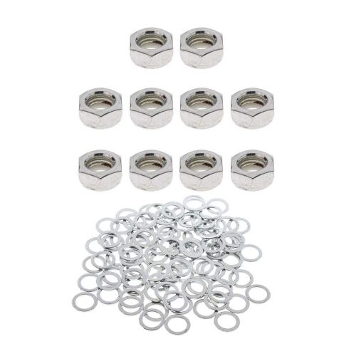  BOLT Dolity Pack of 10pcs Axle Mounting Nuts + 100pcs Durable Metal Washers Fits Most Skateboard Trucks Silver