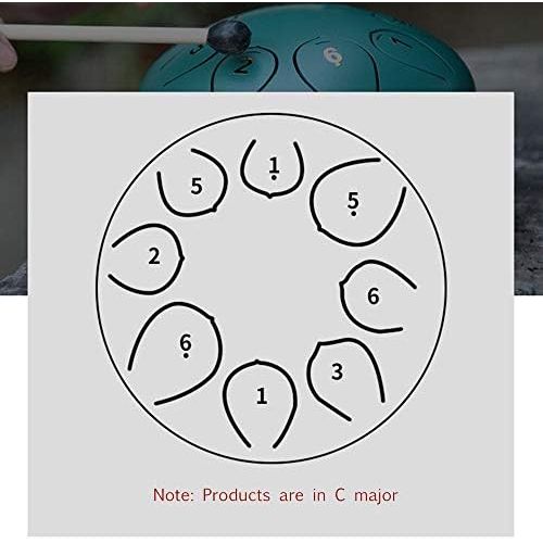  [아마존베스트]BOLUO Steel Tongue Drum Hand Pan Drum, 6 Inch 8 Notes Percussion Instrument Steel Tongue Drum, Drumsticks Percussion Accessories Meditation Yoga Sound Healing Tongue Drum Made of Steel