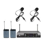 BOLY Professional Dual Channel UHF Lapel/Lavalier Wireless Microphone System