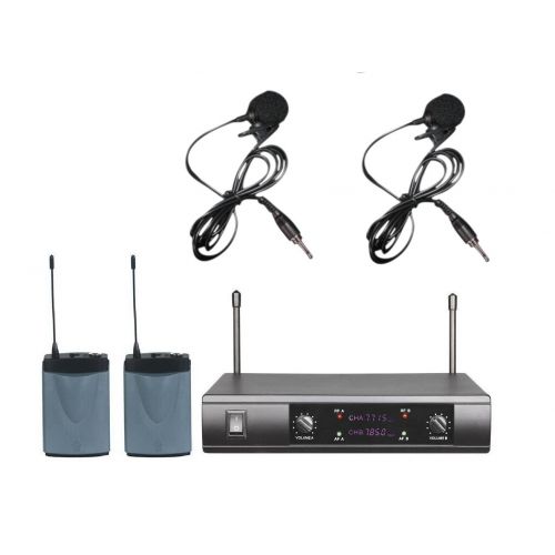  BOLY Professional Dual Channel UHF LapelLavalier Wireless Microphone System