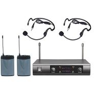 BOLY Boly Professional UHF Wireless Cordless Dual Headset Headworn Microphone System