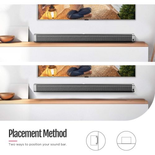  [아마존 핫딜] [아마존핫딜]BOMAKER Bomaker Sound Bar, 37 Inch 2.0 Channel TV Sound Bar with Built-in Subwoofer & Bluetooth, 110dB, 3D Surround Sound, 4 EQ Modes, Remote Control, Optical, RCA Cable Included