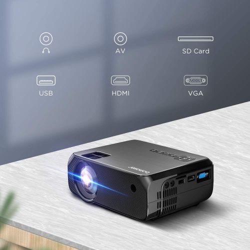  [아마존핫딜][아마존 핫딜] BOMAKER HD TV Projector, 3,600 Lux LED HDMI Projector with Carrying Bag, 1080P and 250 Display Supported, Compatible with TV Stick, PS4, HDMI, VGA, TF, AV and USB