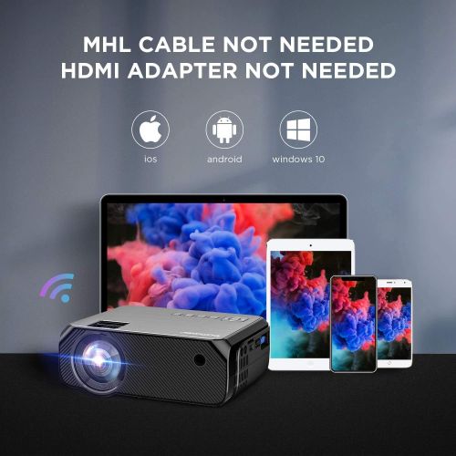  [아마존핫딜][아마존 핫딜] BOMAKER HD TV Projector, 3,600 Lux LED HDMI Projector with Carrying Bag, 1080P and 250 Display Supported, Compatible with TV Stick, PS4, HDMI, VGA, TF, AV and USB