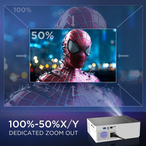  [아마존핫딜][아마존 핫딜] BOMAKER Native 1080p Projector, 4K Support, 8000:1 Contrast Ratio, 50% X/Y Zoom Out, ±50°Horizontal & Vertical Keystone, 6000 Lux, Full HD Video Projector,Compatible with TV Stick,