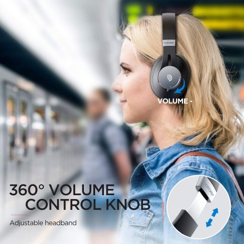  [아마존 핫딜] BOMAKER Bomaker Active Noise Cancelling Headphones, Over Ear Headphones Wireless Bluetooth 5.0, CVC 8.0 Microphone, 360°Volume Dial, Hi-Fi Stereo Sound, with Waterproof Case, for PC/Mobile