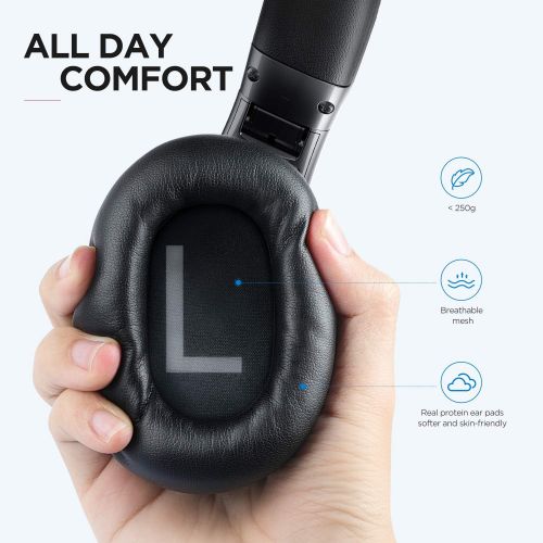  [아마존 핫딜] BOMAKER Bomaker Active Noise Cancelling Headphones, Over Ear Headphones Wireless Bluetooth 5.0, CVC 8.0 Microphone, 360°Volume Dial, Hi-Fi Stereo Sound, with Waterproof Case, for PC/Mobile