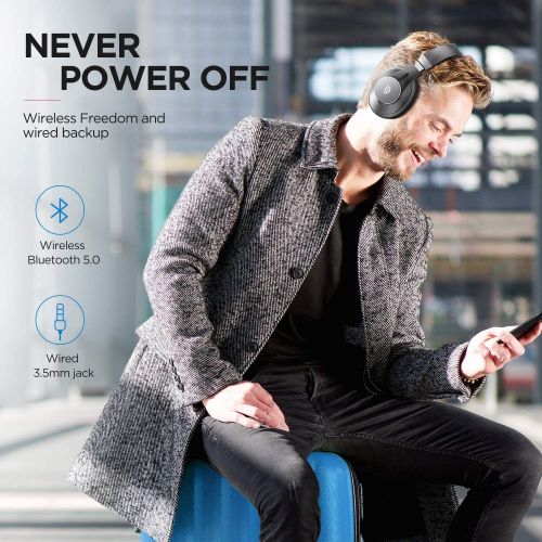  [아마존 핫딜] BOMAKER Bomaker Active Noise Cancelling Headphones, Over Ear Headphones Wireless Bluetooth 5.0, CVC 8.0 Microphone, 360°Volume Dial, Hi-Fi Stereo Sound, with Waterproof Case, for PC/Mobile