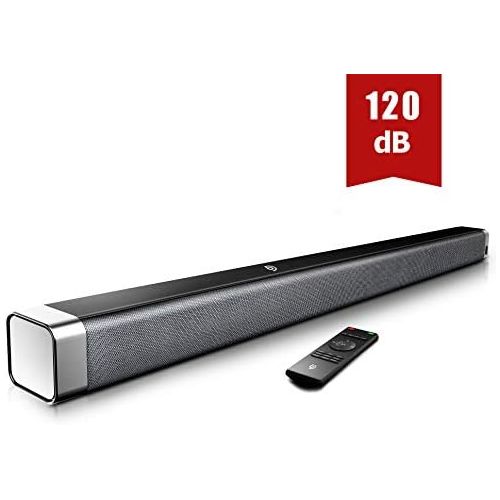  Bomaker Sound Bar, 37-Inch Home Theater TV Soundbar, 120dB, 4 Equalizer, Bass, Treble Adjustable, Wireless Bluetooth 5.0, Optical/AUX/RCA/USB Connection, Remote Control Included