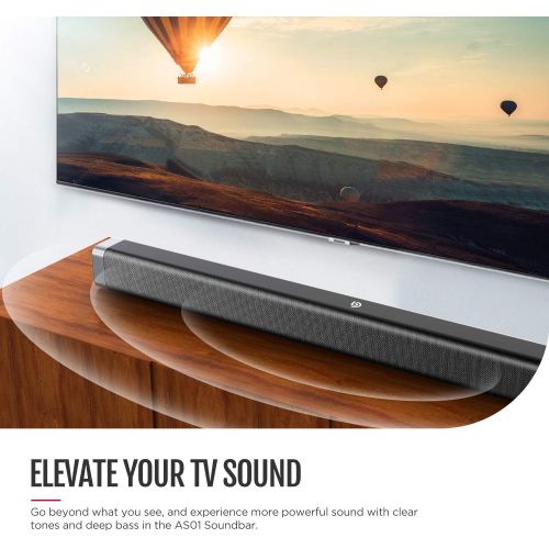  Bomaker Sound Bar, 37-Inch Home Theater TV Soundbar, 120dB, 4 Equalizer, Bass, Treble Adjustable, Wireless Bluetooth 5.0, Optical/AUX/RCA/USB Connection, Remote Control Included