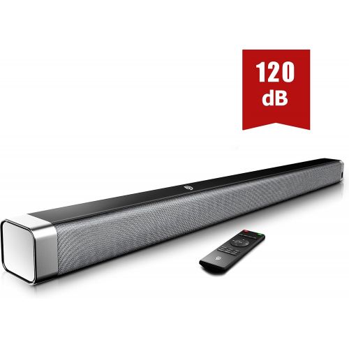  Bomaker Sound Bar, 37-Inch Home Theater TV Soundbar, 120dB, 4 Equalizer, Bass, Treble Adjustable, Wireless Bluetooth 5.0, Optical/AUX/RCA/USB Connection, Remote Control Included