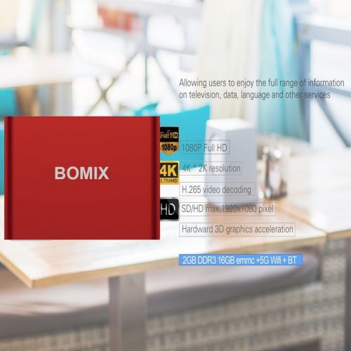  BOMIX K3 Android 6.0 TV box 2GB16GB 2017 TOP configuration 4K64BitS912Octa CoreH.2652.4G+5G Dual Band WiFiBT 4.01000M lan Smart TV Box
