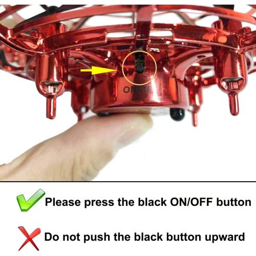  [아마존베스트]Boys Toys Kids Flying Drones Mini Hand Controlled Flying Ball Drone with 2 Speed and LED Light for Kids, Boys and Girls Gift (Red)