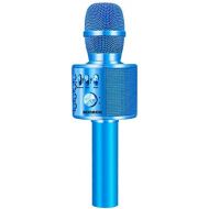 [아마존 핫딜] BONAOK Wireless Bluetooth Karaoke Microphone,3-in-1 Portable Handheld karaoke Mic Speaker Machine Christmas Birthday Home Party for Android/iPhone/PC or All Smartphone(Q37 Blue)