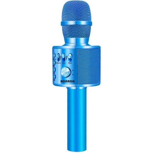  [아마존 핫딜] BONAOK Wireless Bluetooth Karaoke Microphone,3-in-1 Portable Handheld karaoke Mic Speaker Machine Christmas Birthday Home Party for Android/iPhone/PC or All Smartphone(Q37 Blue)