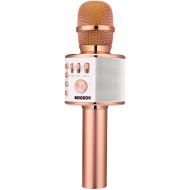 BONAOK Wireless Bluetooth Karaoke Microphone,3-in-1 Portable Handheld Karaoke Mic Speaker Machine Christmas Birthday Home Party for Android/iPhone/PC or All Smartphone(Q37 Rose Gol