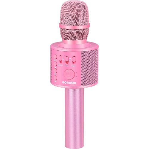  BONAOK Wireless Bluetooth Karaoke Microphone,3-in-1 Portable Handheld Karaoke Mic Speaker Machine Christmas Birthday Home Party for Android/iPhone/PC or All Smartphone(Q37 Light Pi