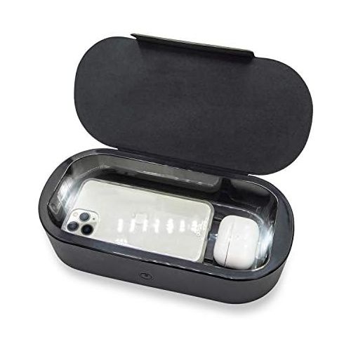  Bondir Beyond UV+O3 Sanitizer Box and Universal Charger UV and Ozone Disinfector for Phone, Mask, Makeup Brush, Nail Tool (Black)