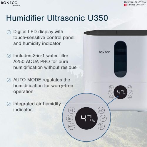  BONECO Warm or Cool Mist Ultrasonic Humidifier U350 - Top-Fill