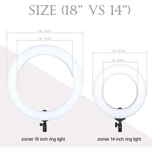  [아마존 핫딜] BONFOTO ZOMEI 18 Dimmable Photography Lights with Stand, Professional 58W 5500K Output Makeup and YouTube Video LED Ring Light, Compatible with Camera Smartphone IPad