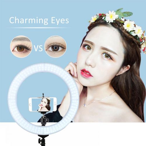  [아마존 핫딜] BONFOTO ZOMEI 18 Dimmable Photography Lights with Stand, Professional 58W 5500K Output Makeup and YouTube Video LED Ring Light, Compatible with Camera Smartphone IPad