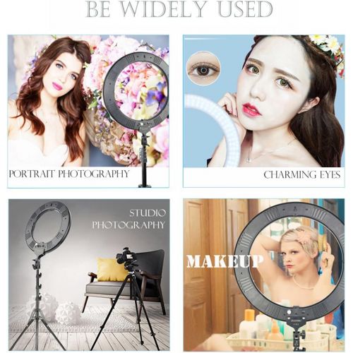  [아마존 핫딜] BONFOTO ZOMEI 18 Dimmable Photography Lights with Stand, Professional 58W 5500K Output Makeup and YouTube Video LED Ring Light, Compatible with Camera Smartphone IPad