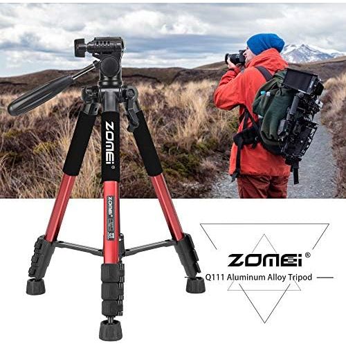  BONFOTO 55 Tripod Q111 Flexible Travel Camera Tripod with 3-Way Pan Head and Phone Holder Mount for Gopro,Projector,Smartphones Tablet to Live Broadcast and DSLR EOS Canon Nikon Sony Samsu