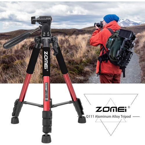  BONFOTO 55 Tripod Q111 Flexible Travel Camera Tripod with 3-Way Pan Head and Phone Holder Mount for Gopro,Projector,Smartphones Tablet to Live Broadcast and DSLR EOS Canon Nikon Sony Samsu