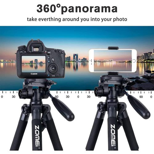  BONFOTO Camera and Phone Tripod 55-inch Q111 Tripod Stand Protable Light Weight Video Selfie for Canon Nikon Sony DSLR Projector Gopro and Smartphones Live(Black)