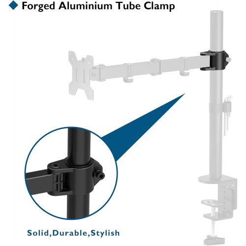  [아마존베스트]BONTEC Monitor Bracket Height Adjustable for LED and LCD 13 - 32 Inch Monitor Desk Monitor Stand Tiltable 180° Pivoting 360° 10 kg (1 Monitor)