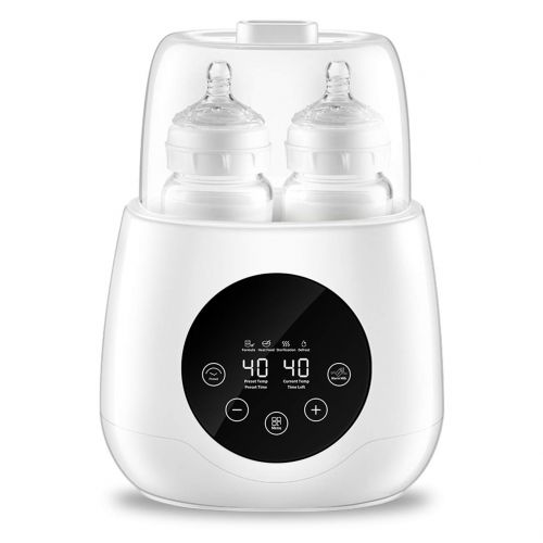  [아마존베스트]BOPEN Baby Bottle Warmer, Bottle Steam Sterilizer 6-in-1 Double Bottle Baby Food Heater for Evenly Warm Breast Milk or Formula, Intelligent LED Panel Control real-time Display of Fast Wa