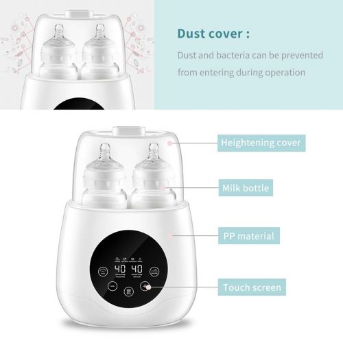  [아마존베스트]BOPEN Baby Bottle Warmer, Bottle Steam Sterilizer 6-in-1 Double Bottle Baby Food Heater for Evenly Warm Breast Milk or Formula, Intelligent LED Panel Control real-time Display of Fast Wa