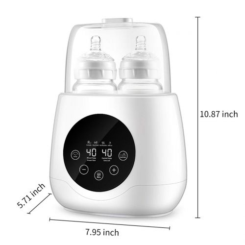  [아마존베스트]BOPEN Baby Bottle Warmer, Bottle Steam Sterilizer 6-in-1 Double Bottle Baby Food Heater for Evenly Warm Breast Milk or Formula, Intelligent LED Panel Control real-time Display of Fast Wa