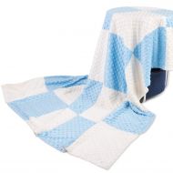 BORITAR Boritar Super Soft Throw Blanket for Both Adults and Children with Minky Raised Dotted, Blue 50 x...