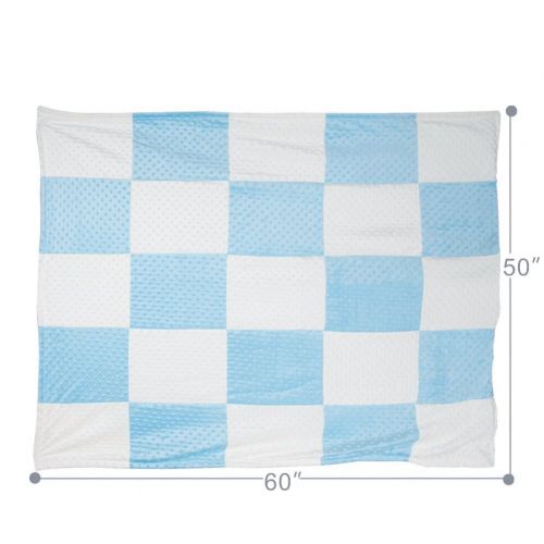  BORITAR Boritar Super Soft Throw Blanket for Both Adults and Children with Minky Raised Dotted, Blue 50 x...