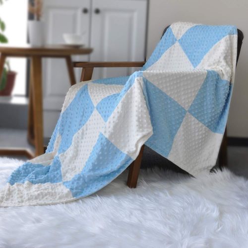  BORITAR Boritar Super Soft Throw Blanket for Both Adults and Children with Minky Raised Dotted, Blue 50 x...