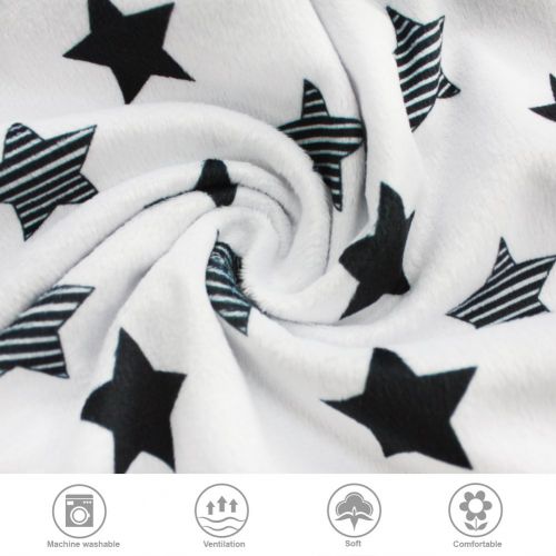  [아마존베스트]BORITAR Minky Nursing Pillow Covers 2 Pack, Super Soft Grey Arrow and Stars Printed with Dotted Backing