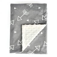 [아마존베스트]BORITAR Boritar Baby Blanket Super Soft Minky with Double Layer Dotted Backing, Little Grey Arrows Printed 30...