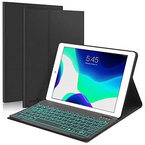  [아마존베스트]New iPad 10.2 8th 7th Generation 2019 Keyboard Case, Boriyuan 7 Colors Backlit Detachable Keyboard Slim Leather Folio Smart Cover for iPad 10.2 Inch/iPad Air 10.5(3rd Gen)/iPad Pro