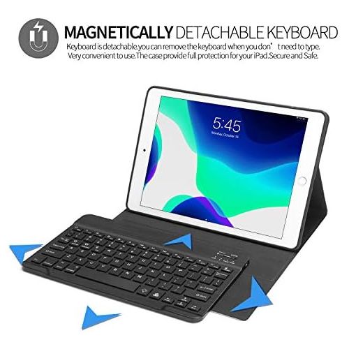  [아마존베스트]New iPad 10.2 8th 7th Generation 2019 Keyboard Case, Boriyuan 7 Colors Backlit Detachable Keyboard Slim Leather Folio Smart Cover for iPad 10.2 Inch/iPad Air 10.5(3rd Gen)/iPad Pro