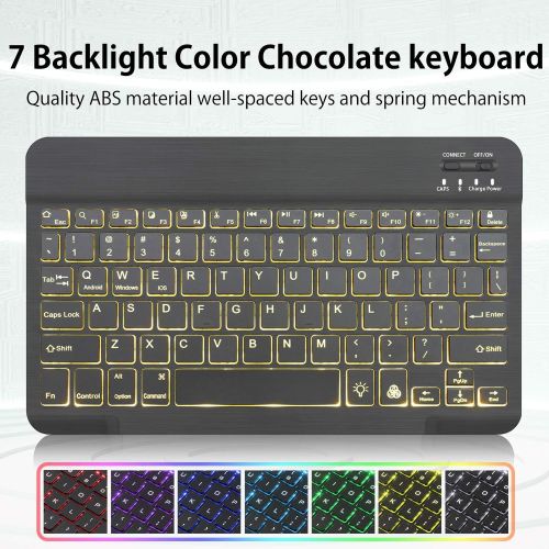  [아마존베스트]New iPad 10.2 8th 7th Generation 2019 Keyboard Case, Boriyuan 7 Colors Backlit Detachable Keyboard Slim Leather Folio Smart Cover for iPad 10.2 Inch/iPad Air 10.5(3rd Gen)/iPad Pro