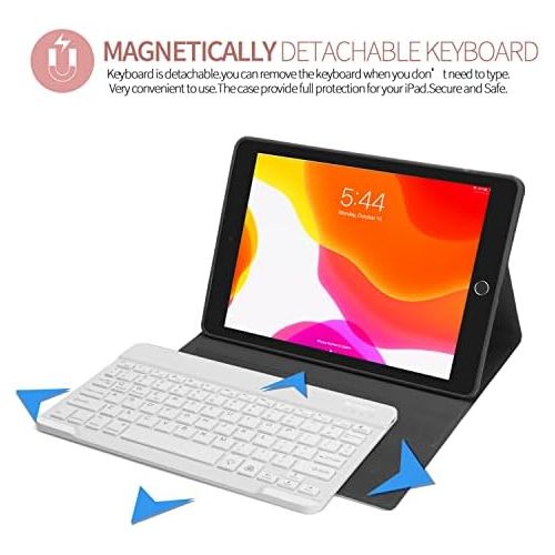  [아마존베스트]New iPad 10.2 8th 7th Generation 2019 Keyboard Case,Boriyuan 7 Colors Backlit Detachable Keyboard Slim Leather Folio Smart Cover for iPad 10.2 Inch/iPad Air 10.5(3rd Gen)/iPad Pro