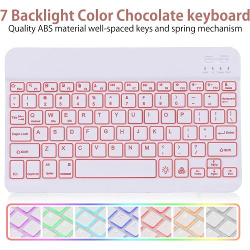  [아마존베스트]New iPad 10.2 8th 7th Generation 2019 Keyboard Case,Boriyuan 7 Colors Backlit Detachable Keyboard Slim Leather Folio Smart Cover for iPad 10.2 Inch/iPad Air 10.5(3rd Gen)/iPad Pro