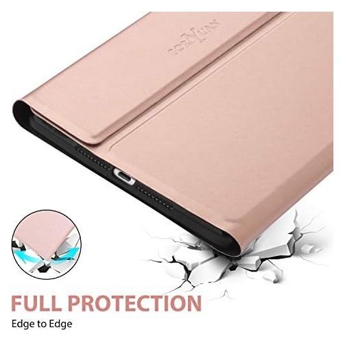  [아마존베스트]iPad Mini Keyboard Case - Boriyuan 7 Colors Backlit Detachable White Keyboard Slim Leather Folio Smart Cover for Apple iPad Mini 5 2019/iPad Mini 1 2 3 4 - Rose Gold