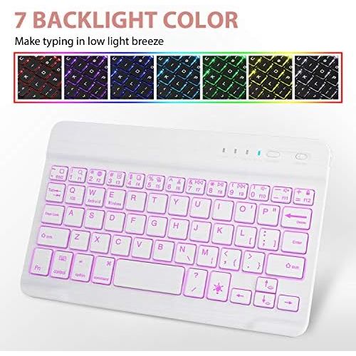  [아마존베스트]iPad Mini Keyboard Case - Boriyuan 7 Colors Backlit Detachable White Keyboard Slim Leather Folio Smart Cover for Apple iPad Mini 5 2019/iPad Mini 1 2 3 4 - Rose Gold