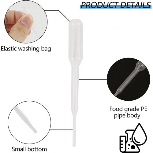  BOROLA 12pcs 0.2ml Plastic Squeeze Transfer Pipettes Suitable Mini Cakes, Childrens Painting, Kitchen, Family Day, Party