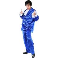 BOS Adult Deluxe Austin Powers Costume, Size Standard Blue