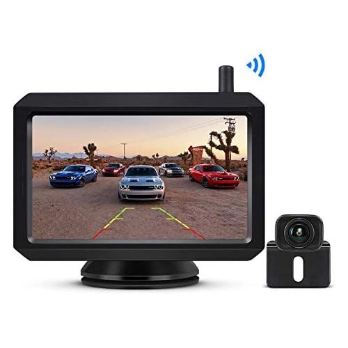  Boscam K7 Wireless Digital Reversing Camera Set with Built in Radio Transmitter, 5 Inch LCD Monitor, Wireless Reversing Camera with IP68 Waterproof Camera, Night Vision for Car, SU