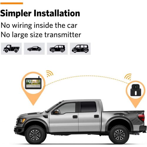  Boscam K7 Wireless Digital Reversing Camera Set with Built in Radio Transmitter, 5 Inch LCD Monitor, Wireless Reversing Camera with IP68 Waterproof Camera, Night Vision for Car, SU